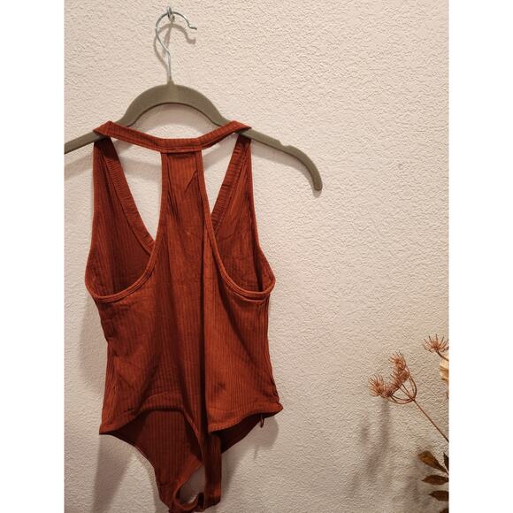 NWOT Free People Ribbed Halter Bodysuit Thong Bottom Snap Size S Small - Picture 2 of 4